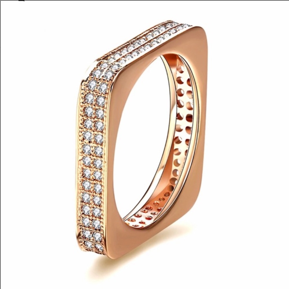 AAA Cubic Zircon Square Shape Design Ring